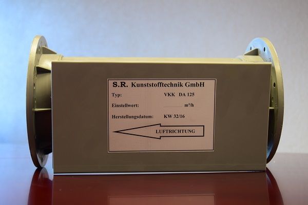 SR Kunststofftechnik GmbH Regelkomponenten aus Kunststoff, Volumenstromregler